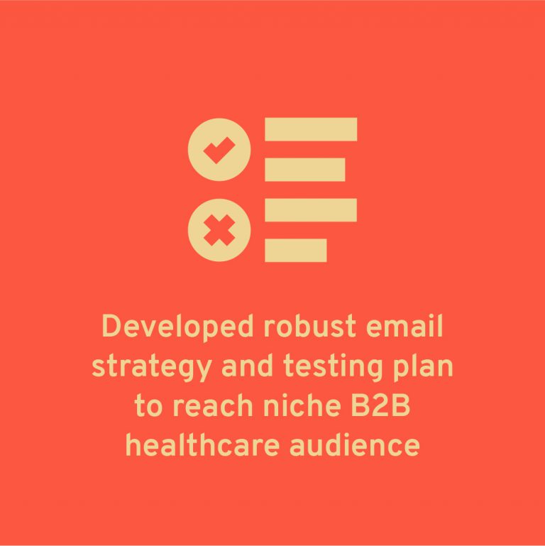 Developed robust email strategy and testing plan to reach niche B2B healthcare audience