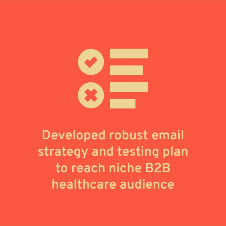 Developed robust email strategy and testing plan to reach niche B2B healthcare audience
